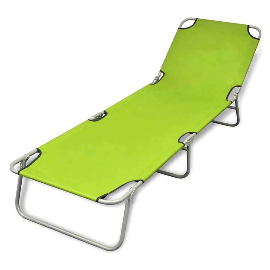 Chaise longue pliable acier enduit de poudre noir - 7