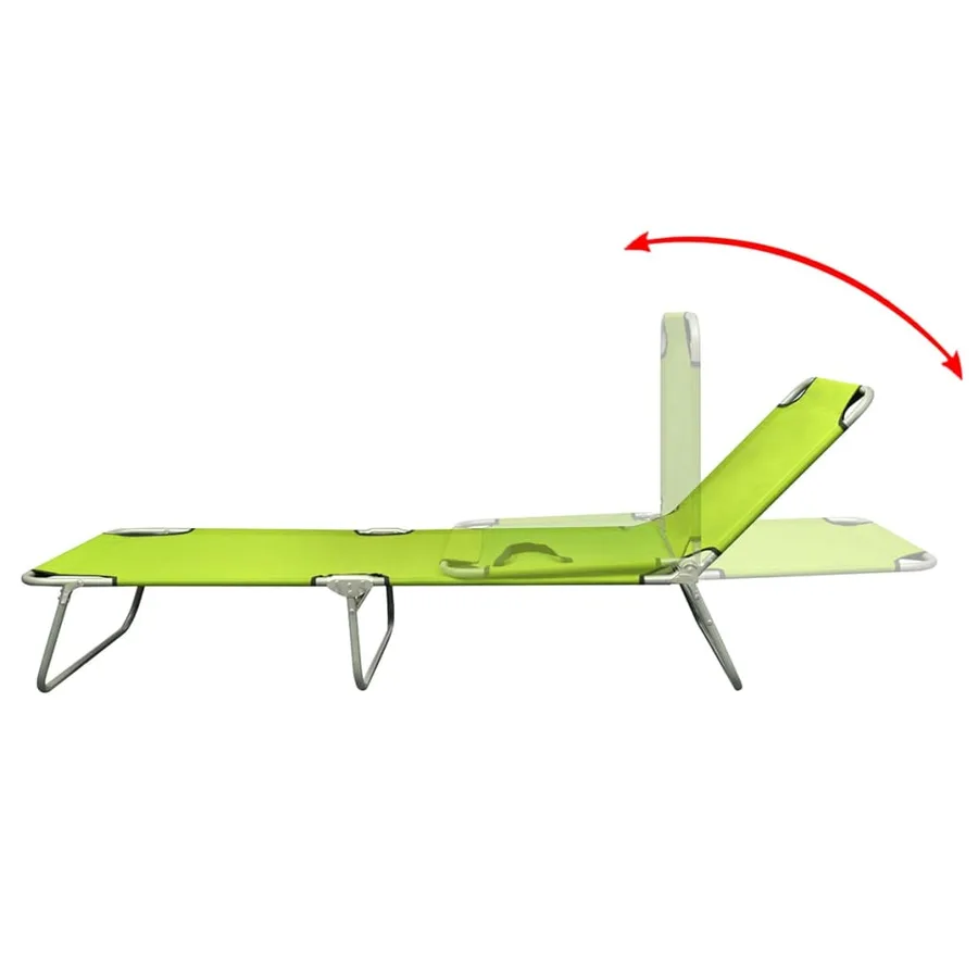 Chaise longue pliable acier enduit de poudre noir - 9