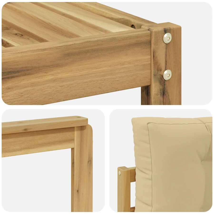 Ensemble de canapés d'extérieur 8 pcs Blanc et Beige - 6