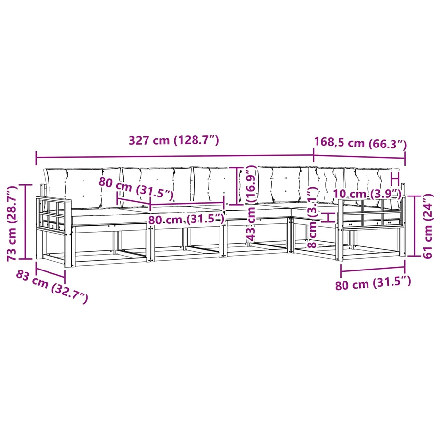 Ensemble de canapés d'extérieur 4 pcs Blanc et Beige Polyester - 8
