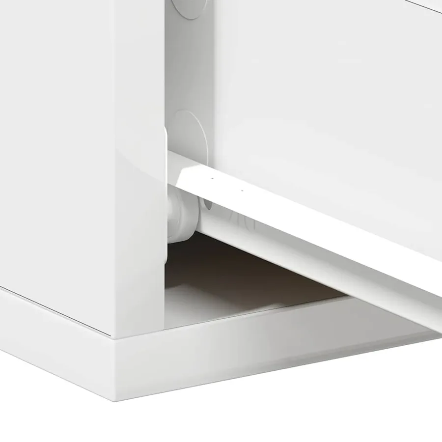 Tables de chevet flottantes 2 pcs Blanc bois d’ingénierie - 11