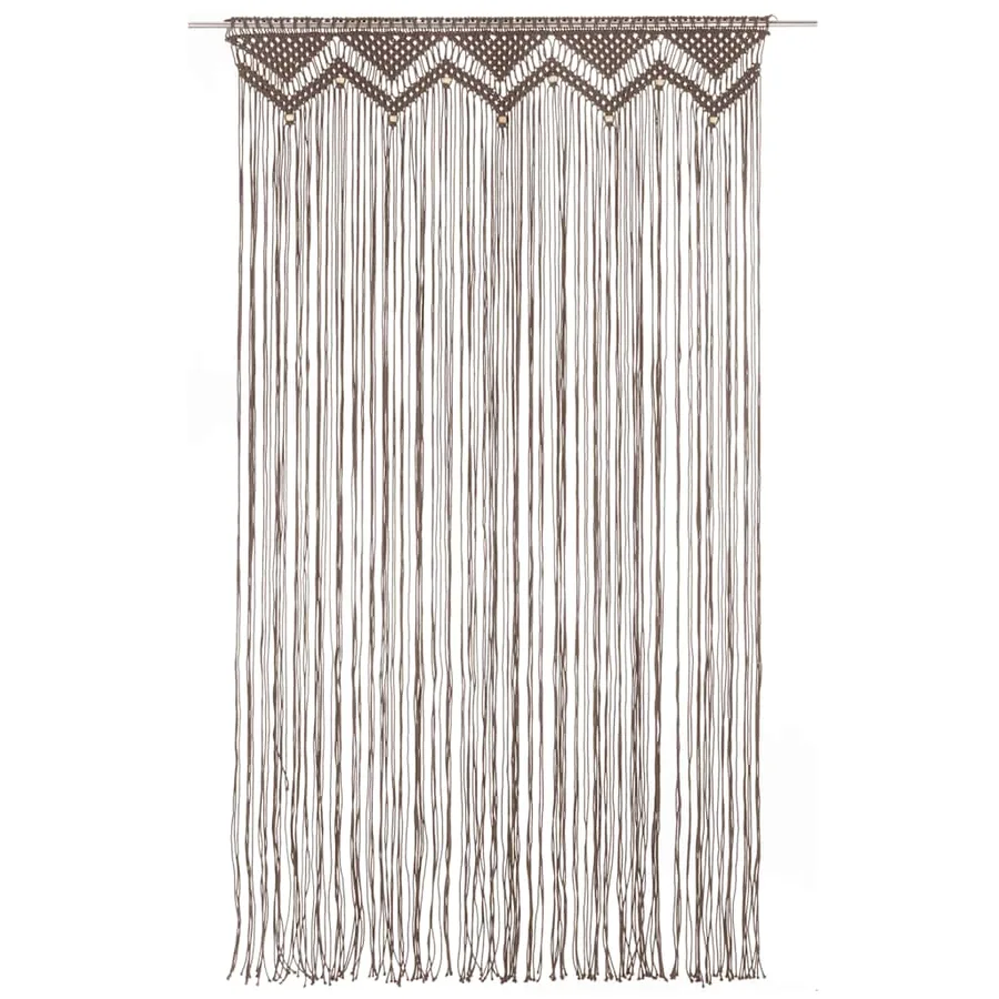 Rideau en macramé Taupe 140x240 cm Coton - 3
