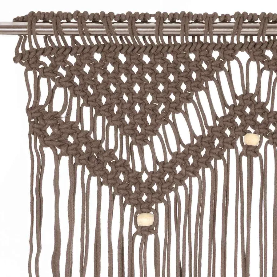 Rideau en macramé Taupe 140x240 cm Coton - 4