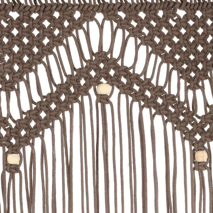Rideau en macramé Taupe 140x240 cm Coton - 5