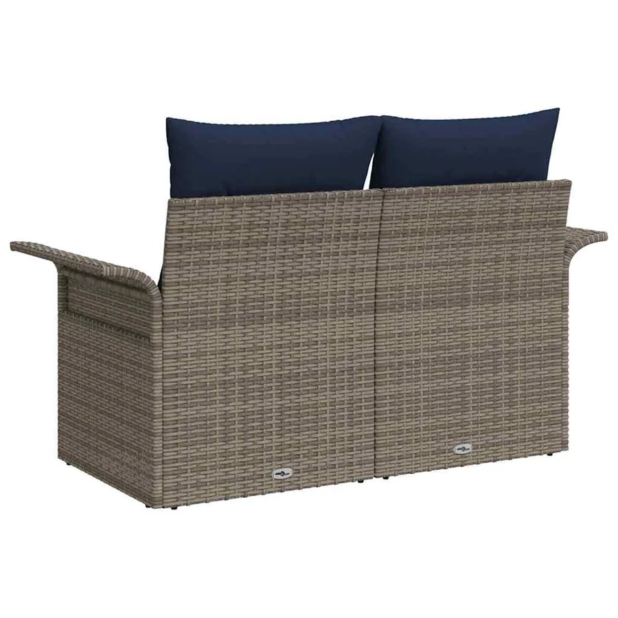 Canapé de jardin avec coussin 141 x 62 x 69 cm polyrotin - 4