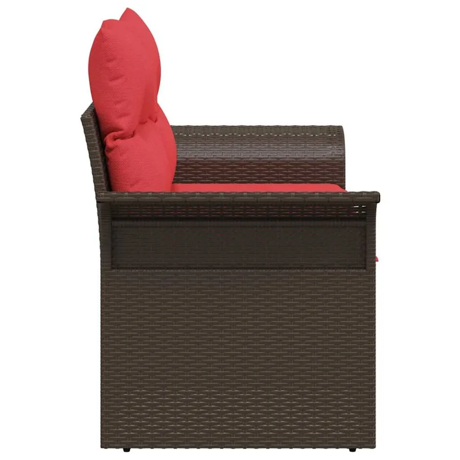 Canapé de jardin avec coussin 141 x 62 x 69 cm polyrotin - 5