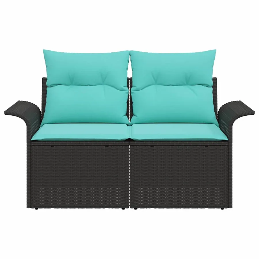 Canapé de jardin avec coussin 141 x 62 x 69 cm polyrotin - 5