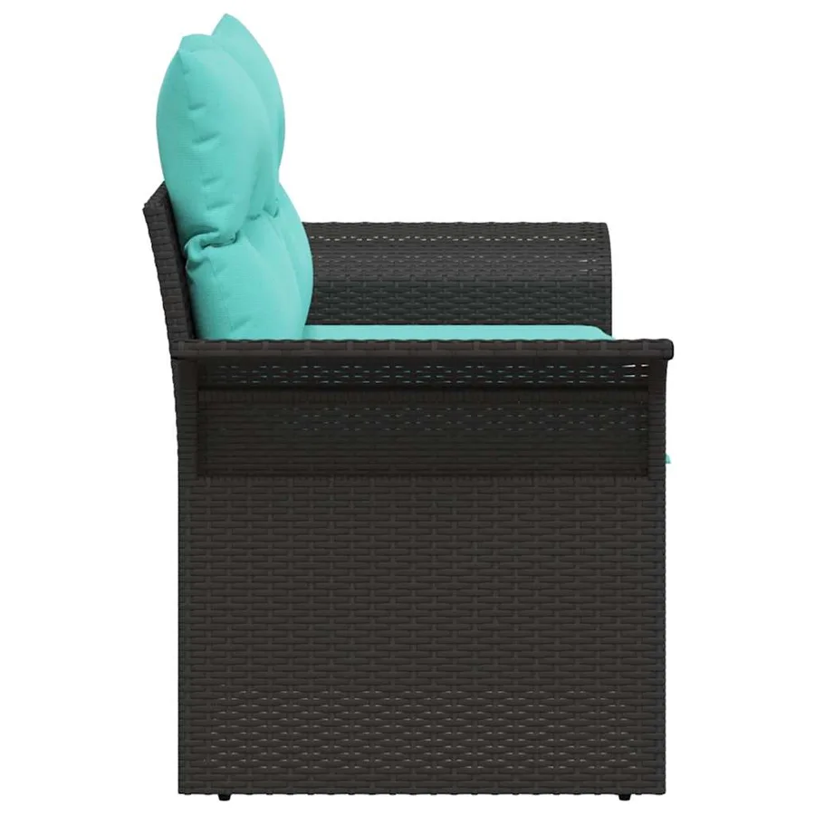 Canapé de jardin avec coussin 141 x 62 x 69 cm polyrotin - 6