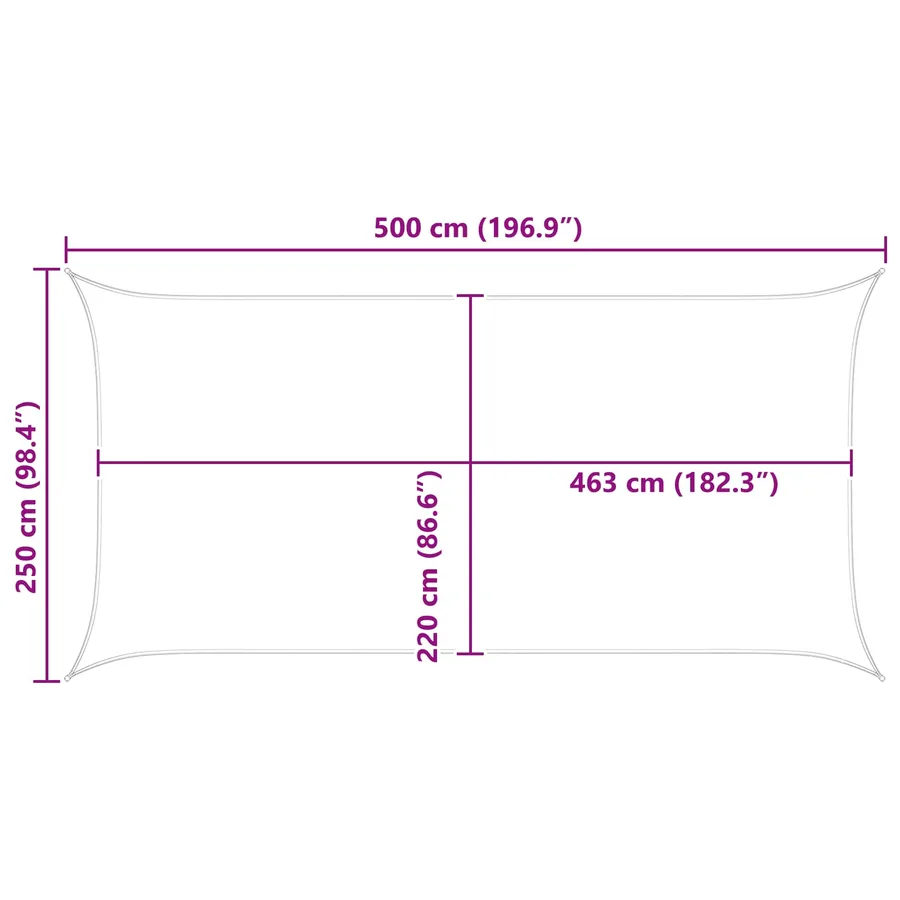 Voile d'ombre Jaune et blanc 5 x 2,5 m 100 % polyester Oxford - 10