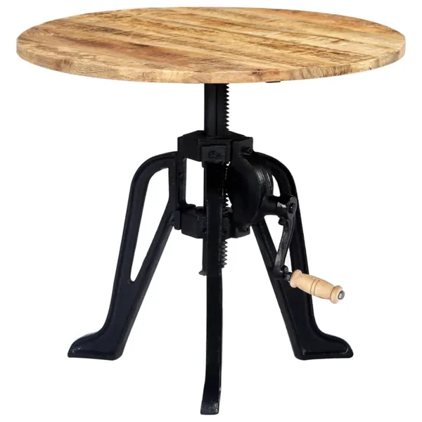 Table d'appoint 60x(46-63) cm Bois de manguier massif et fonte