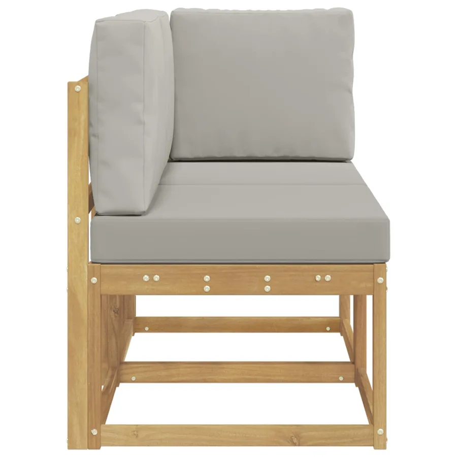Canapé d’extérieur milieu et coin avec coussin 2 Pièce Blanc - 4