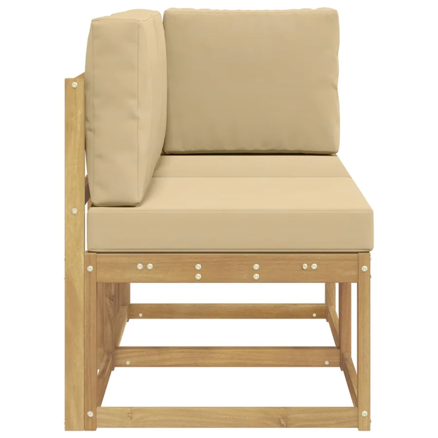Canapé d’extérieur milieu et coin avec coussin 2 Pièce Blanc - 4