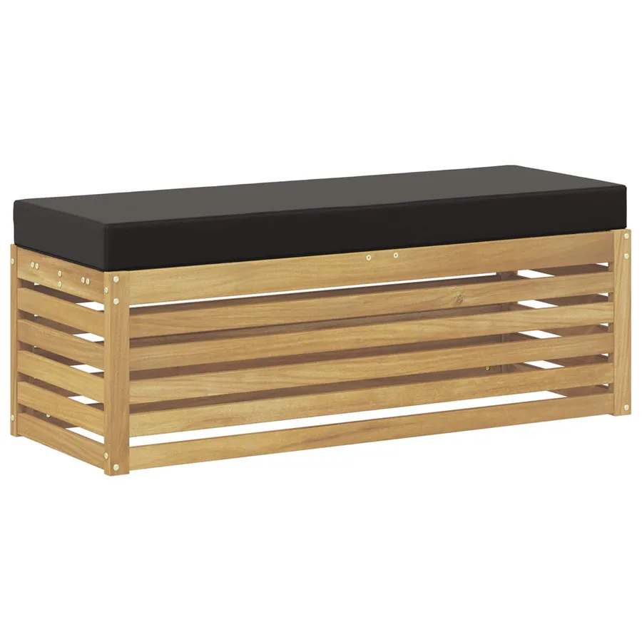 Banc de Jardin Blanc 115 x 43 x 45 cm Bois d'Acacia Massif - 2
