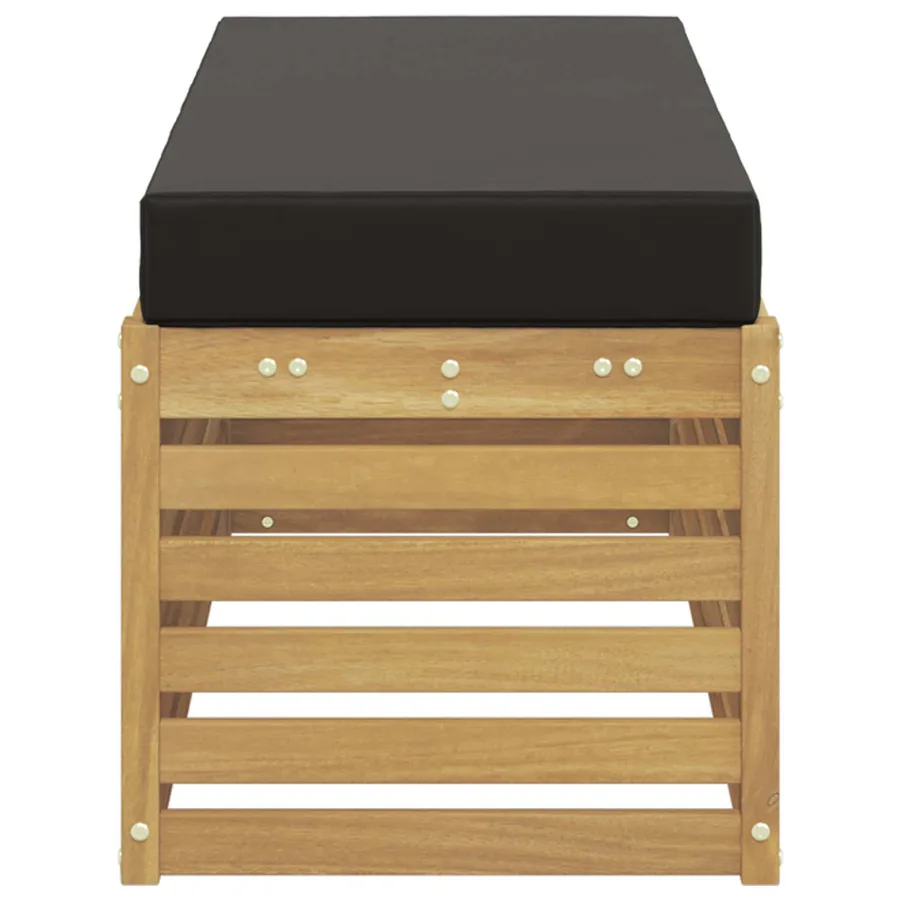 Banc de Jardin Blanc 115 x 43 x 45 cm Bois d'Acacia Massif - 4