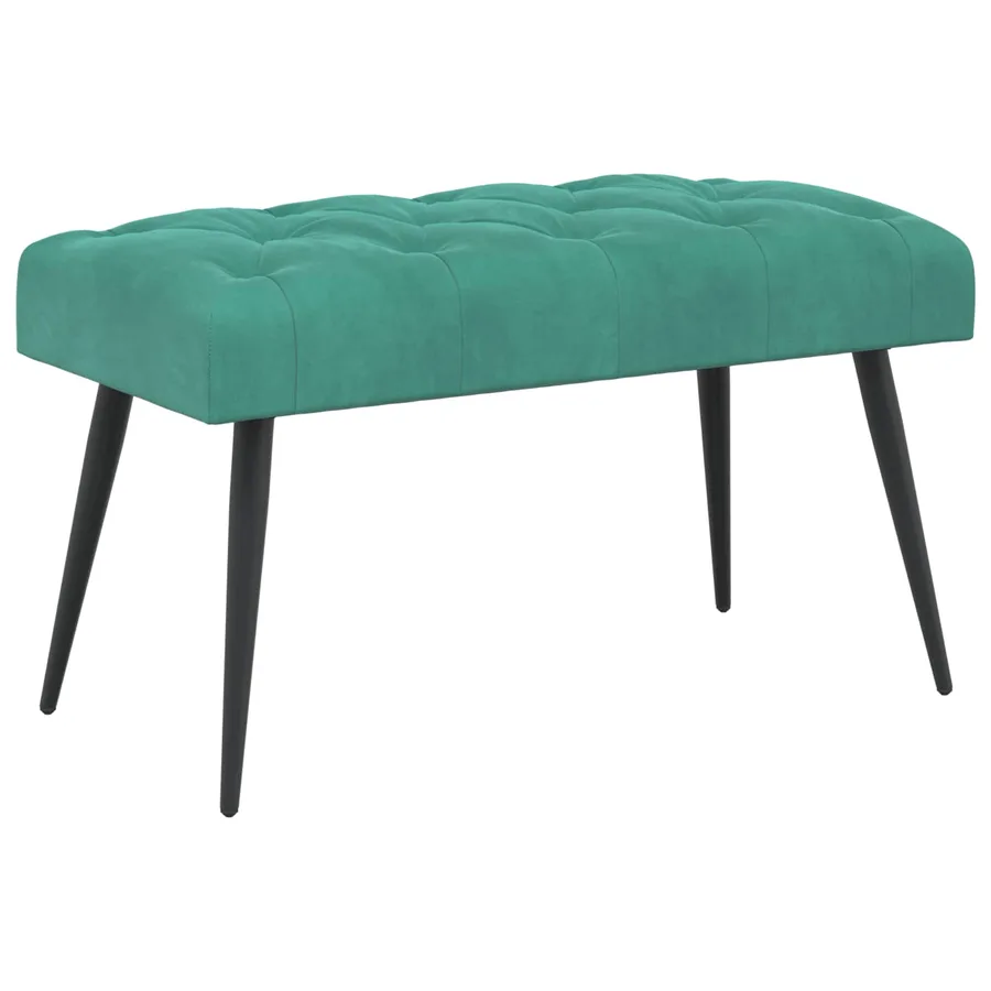 Banc avec capitonnage bouton Turquoise 80 x 40 x 46 cm Velours - 2