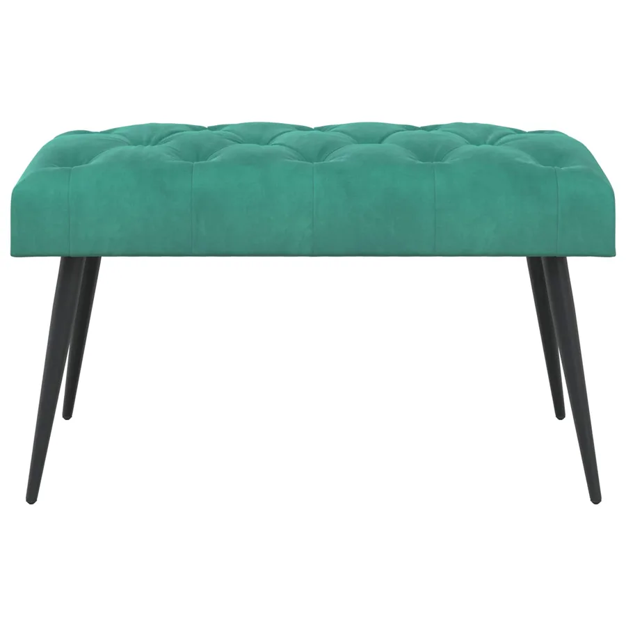 Banc avec capitonnage bouton Turquoise 80 x 40 x 46 cm Velours - 5