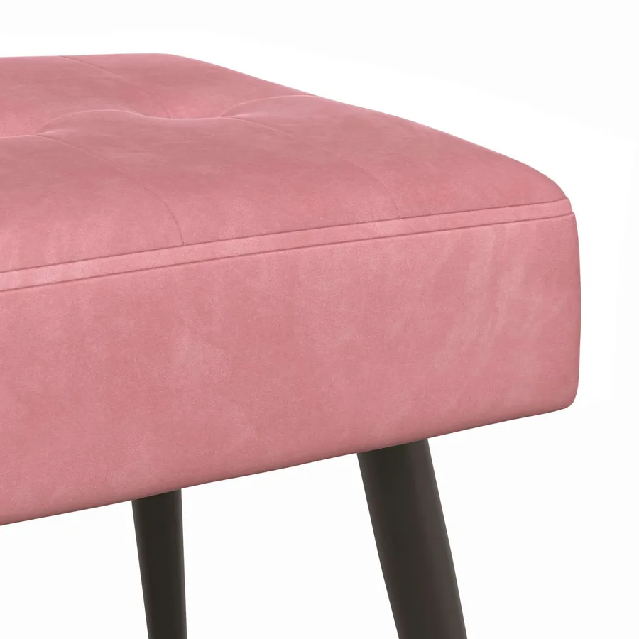 Banc avec capitonnage bouton Rose 80 x 40 x 46 cm Velours - 6