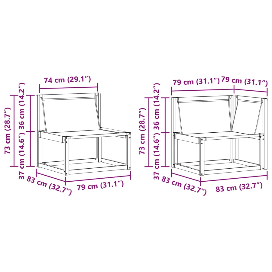 Ensemble de canapés d'extérieur 7 pcs Blanc et Beige - 9