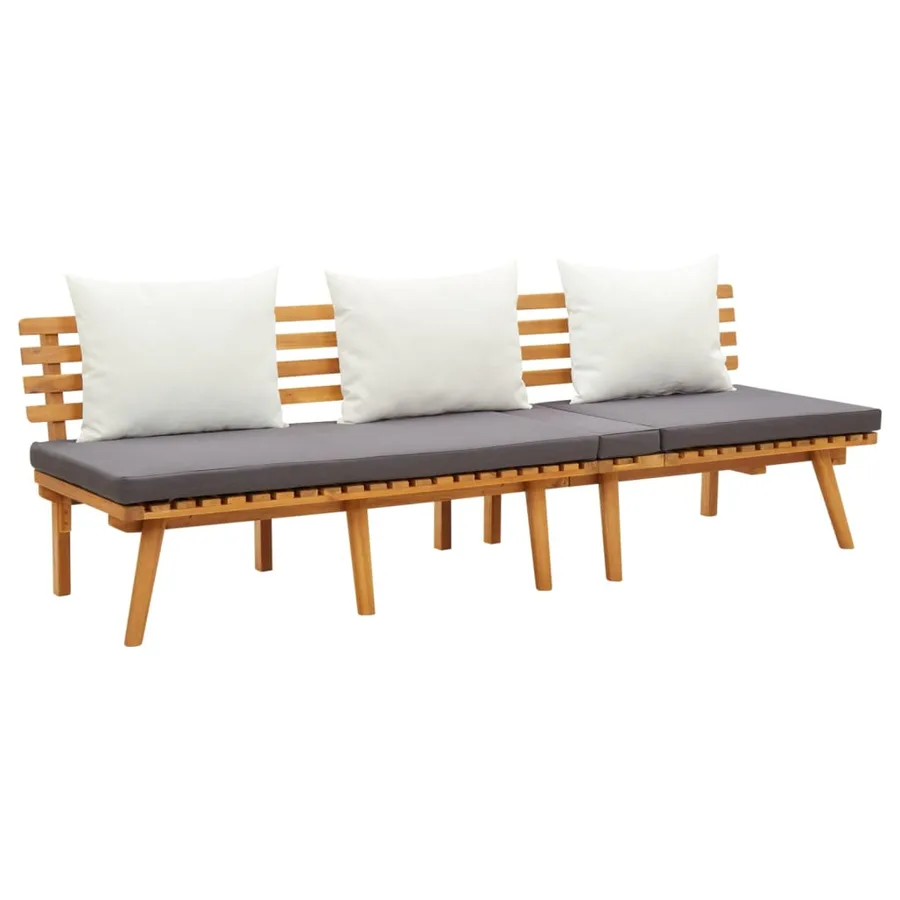 Salon de jardin 4 pcs avec coussins Bois d'acacia solide - 4