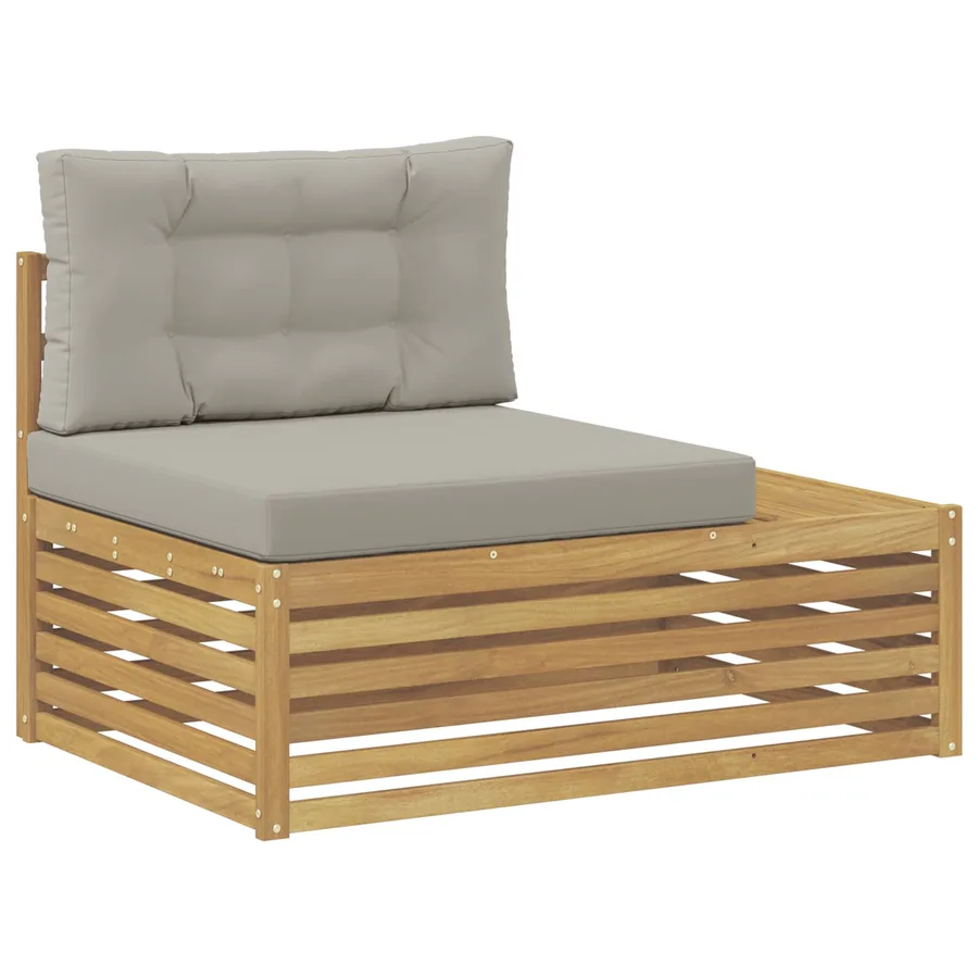 Canapé d'extérieur en bout avec coussin Blanc 115 x 83 x 73 cm - 2