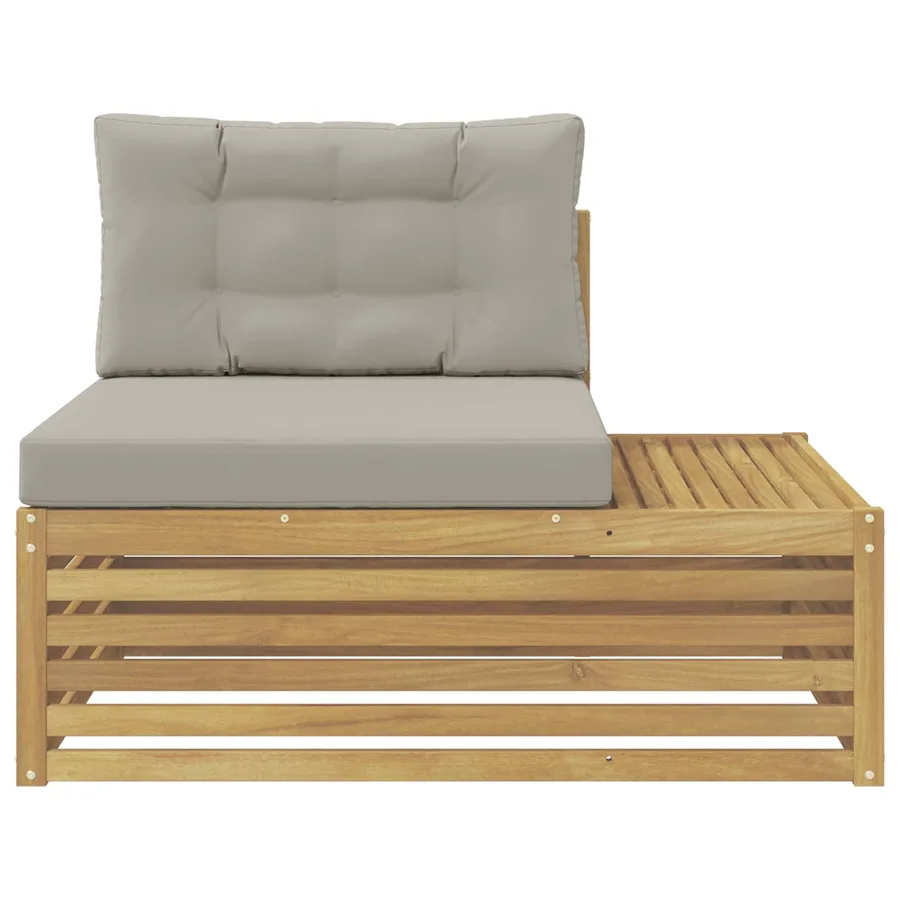 Canapé d'extérieur en bout avec coussin Blanc 115 x 83 x 73 cm - 3