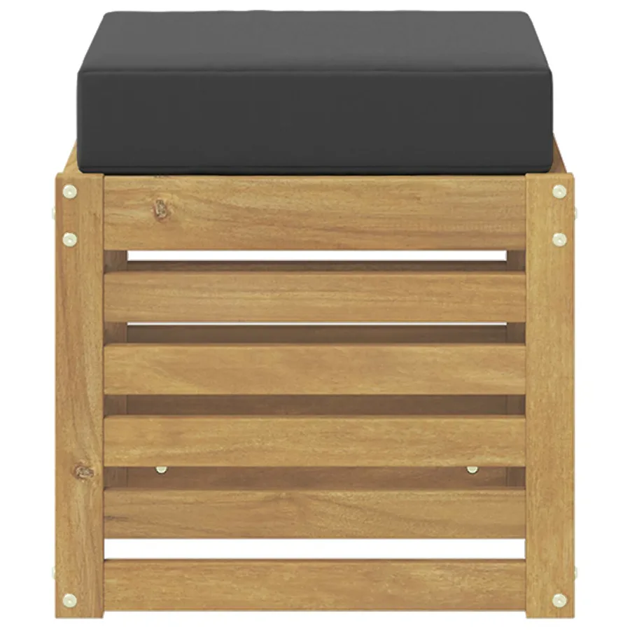 Banc de Jardin Blanc 43 x 43 x 45 cm Bois d'Acacia Massif - 3