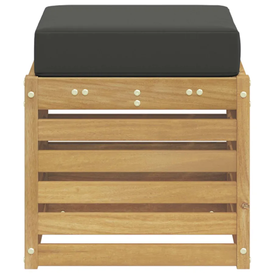 Banc de Jardin Blanc 43 x 43 x 45 cm Bois d'Acacia Massif - 4