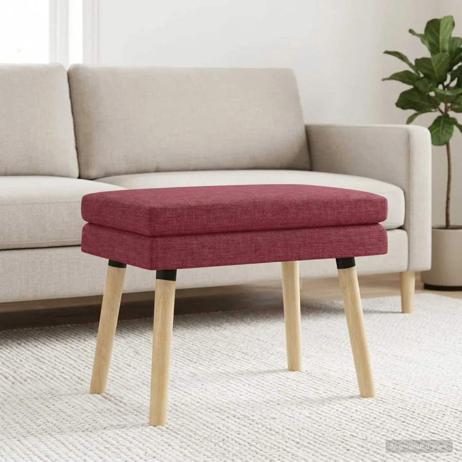 Banc à double couche Bordeaux 60 x 40 x 46 cm Tissu - 3