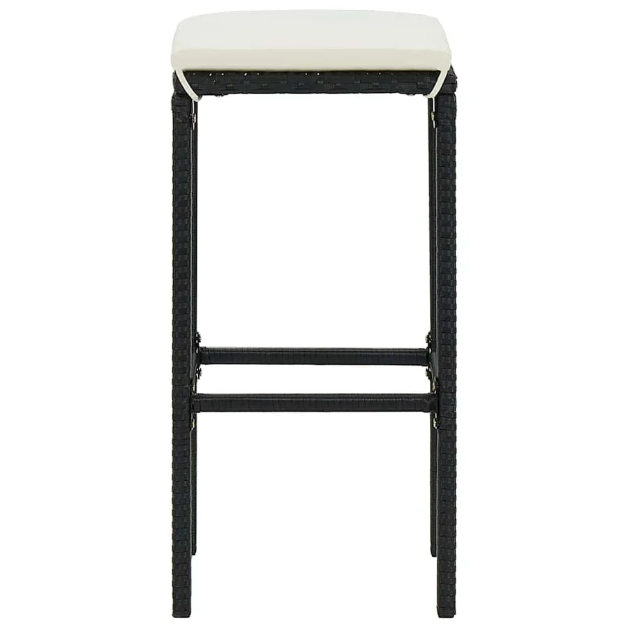 Ensemble de bar de jardin avec coussins 3 pcs Noir - 14