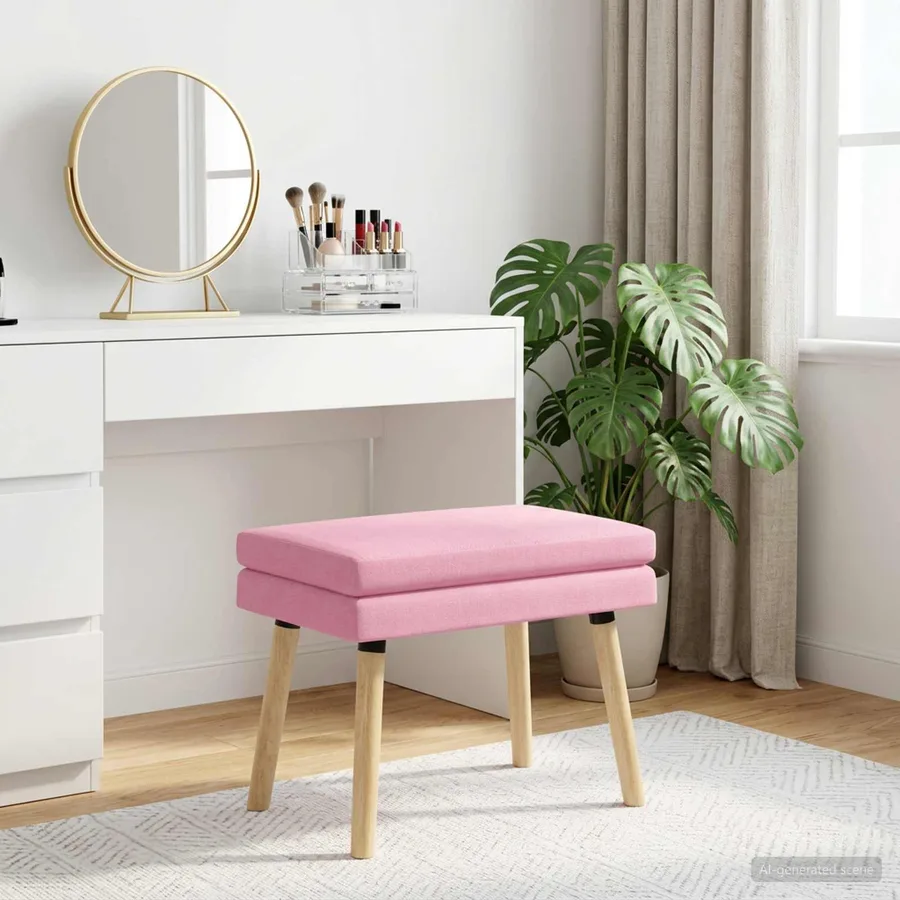 Banc à double couche Rose 60 x 40 x 46 cm Tissu - 4