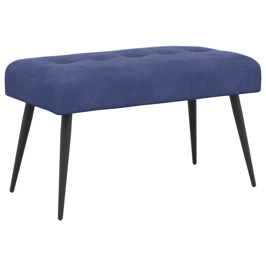 Banc avec capitonnage bouton Bleu police 80 x 40 x 46 cm - 2