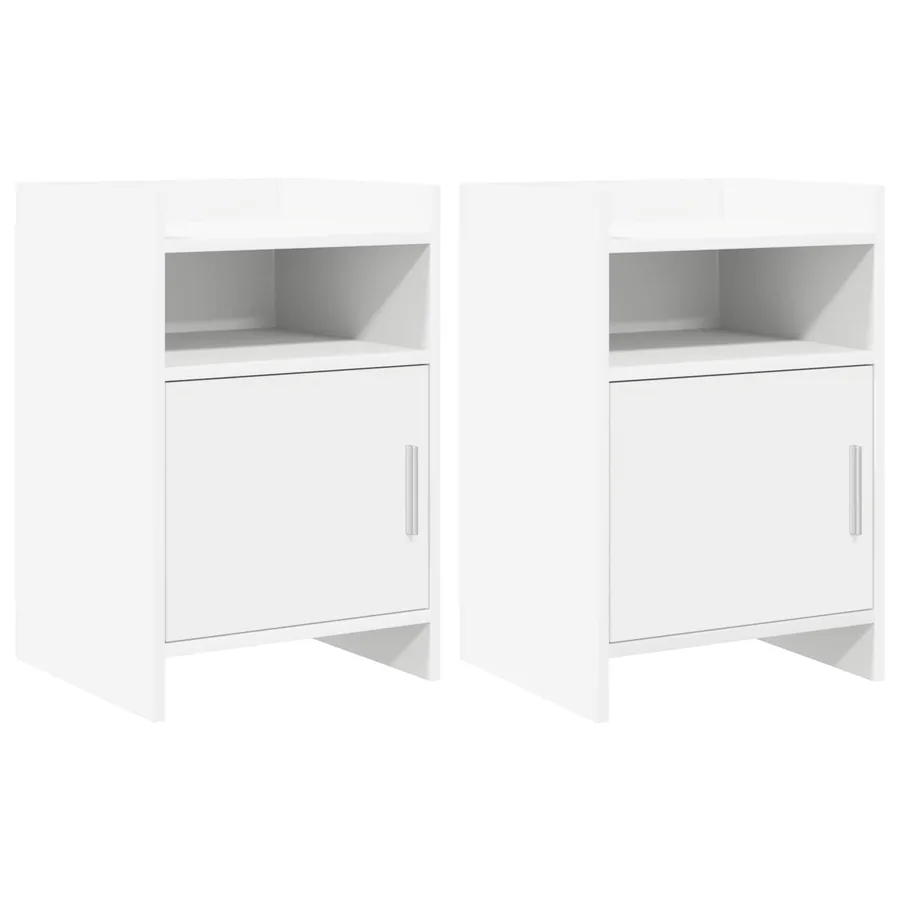 Tables de chevet 2 pcs Blanc 40 x 36 x 60 cm Bois d'ingénierie