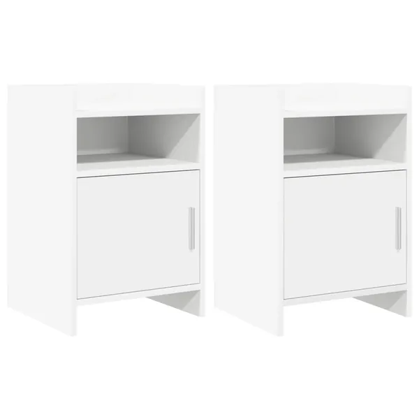 Tables de chevet 2 pcs Blanc 40 x 36 x 60 cm Bois d'ingénierie