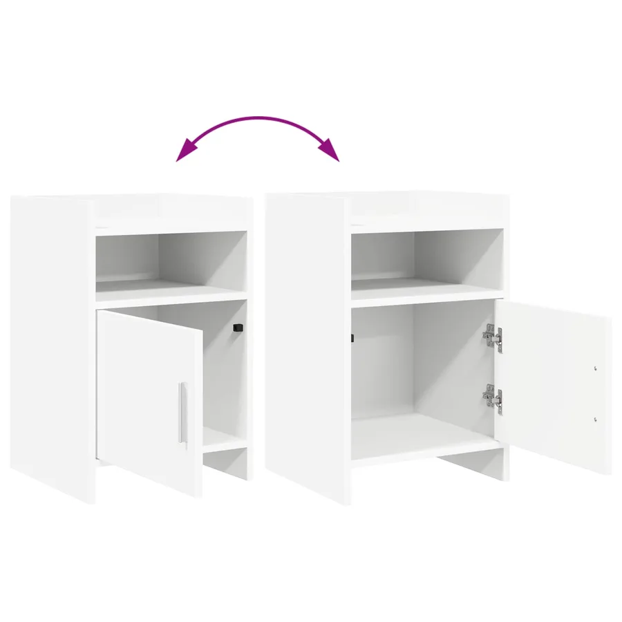 Tables de chevet 2 pcs Blanc 40 x 36 x 60 cm Bois d'ingénierie - 9