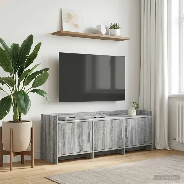 Meuble TV 130 x 33 x 47 cm Sonoma gris Bois d'ingénierie