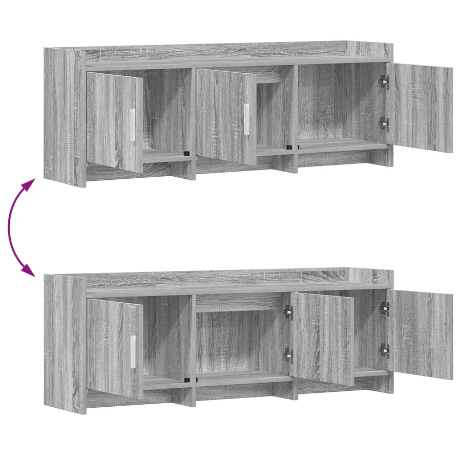 Meuble TV 130 x 33 x 47 cm Sonoma gris Bois d'ingénierie - 8