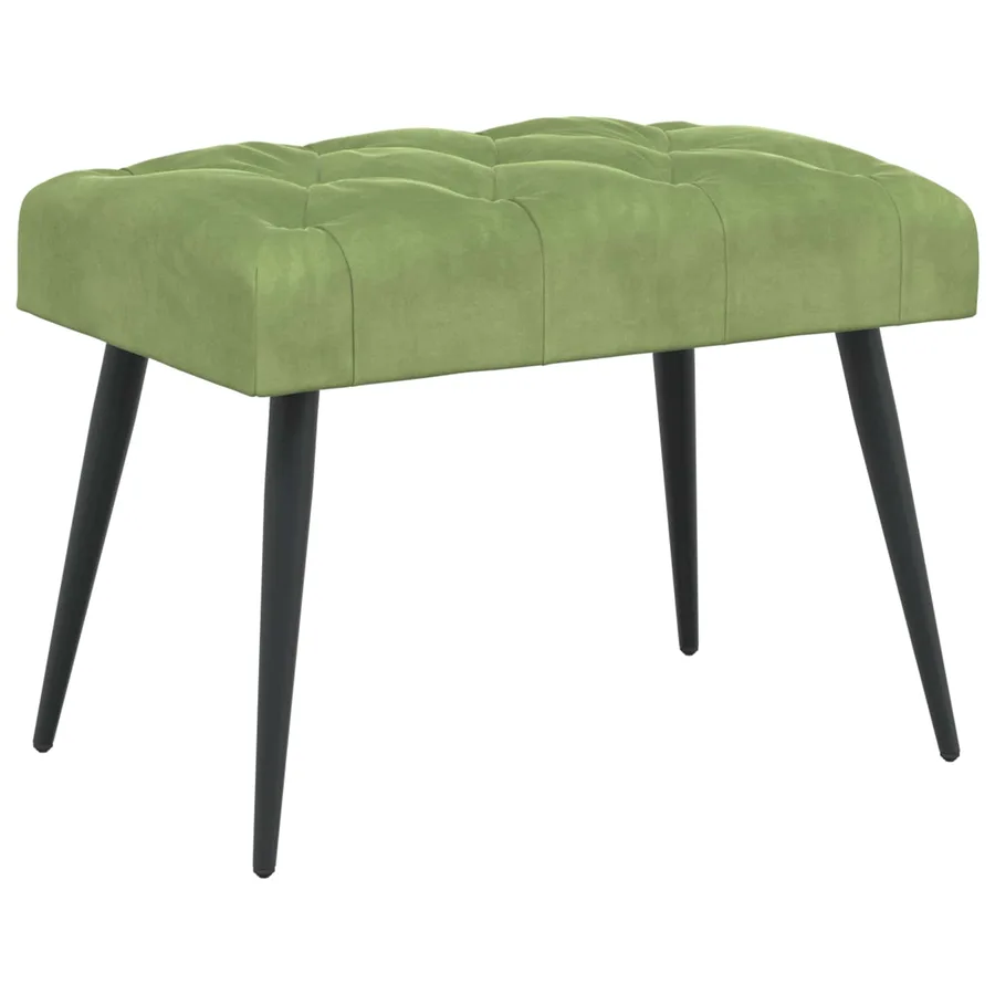 Banc avec capitonnage bouton Vert clair 60 x 40 x 45 cm Velours - 2