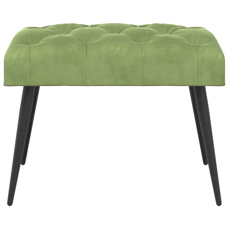 Banc avec capitonnage bouton Vert clair 60 x 40 x 45 cm Velours - 5