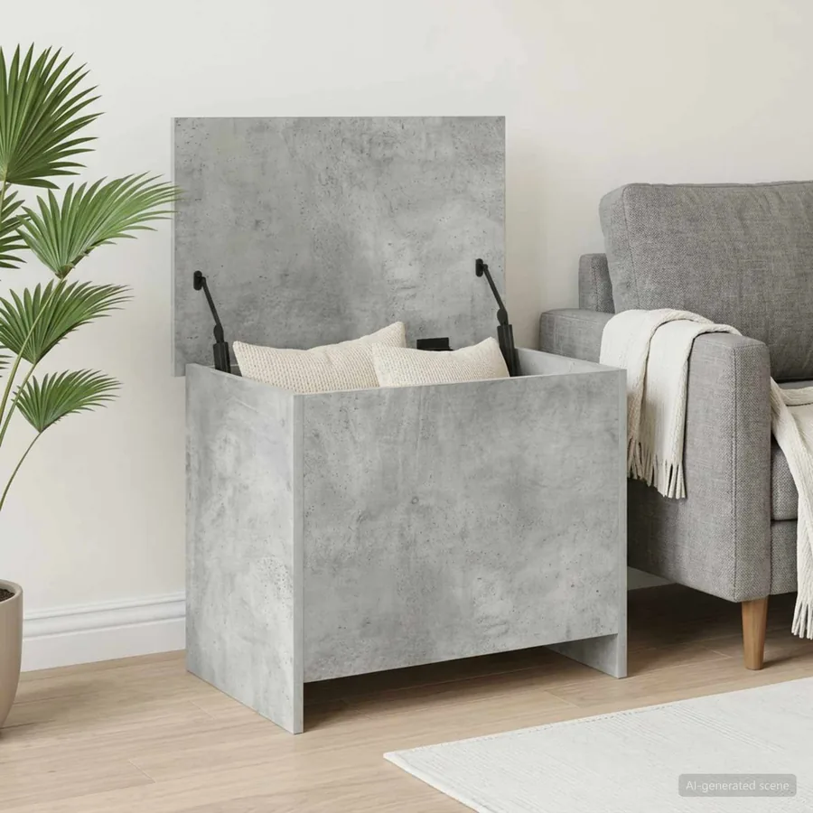 Coffre de rangement avec stockage Gris béton 60 x 40 x 50 cm