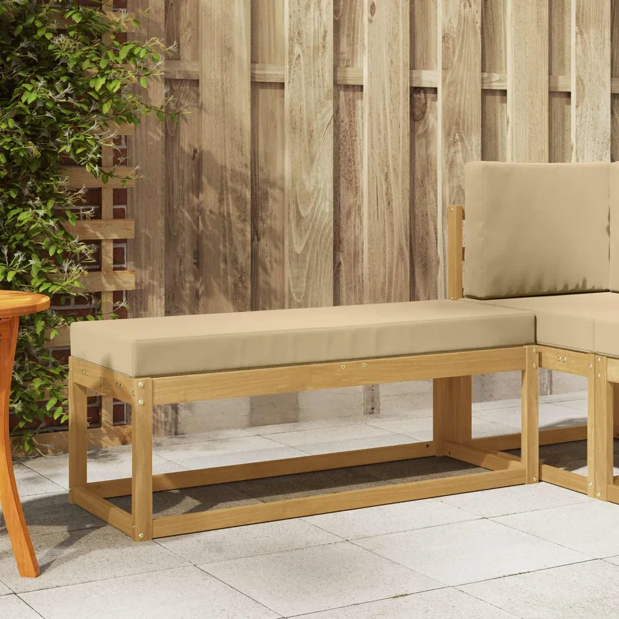 Banc de Jardin Blanc 115 x 43 x 45 cm Bois d'Acacia Massif