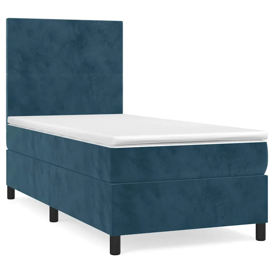 Sommier à lattes de lit avec matelas Bleu foncé 90x190 cm - 2
