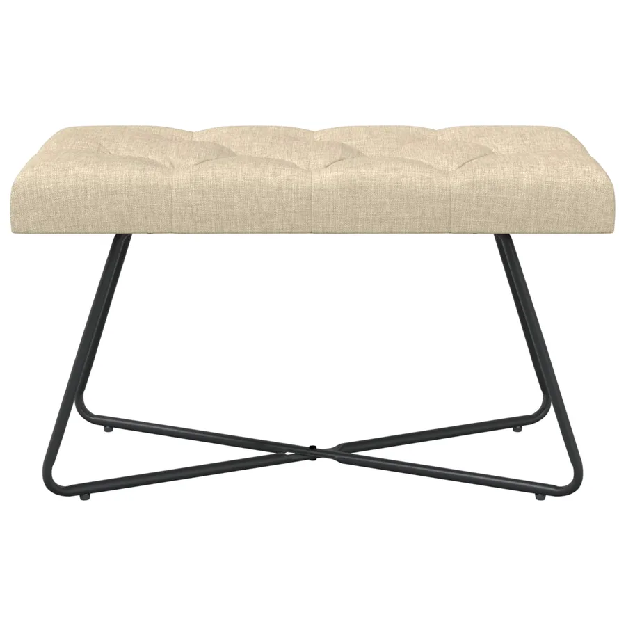 Banc avec capitonnage bouton Crème 80 x 40 x 46 cm Tissu - 5