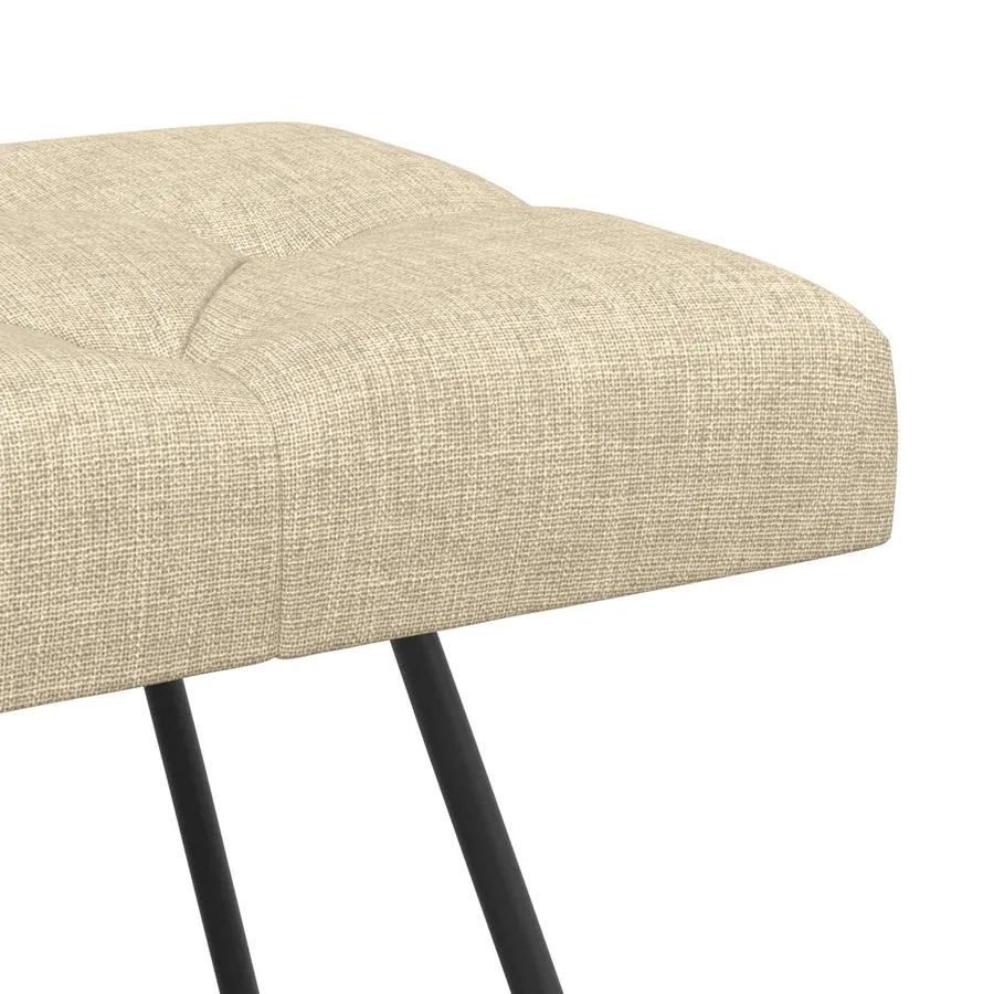 Banc avec capitonnage bouton Crème 80 x 40 x 46 cm Tissu - 6