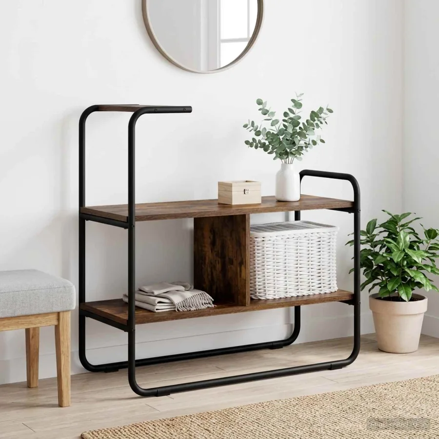 Table console Chêne fumé 80 x 35 x 75 cm Bois d'ingénierie