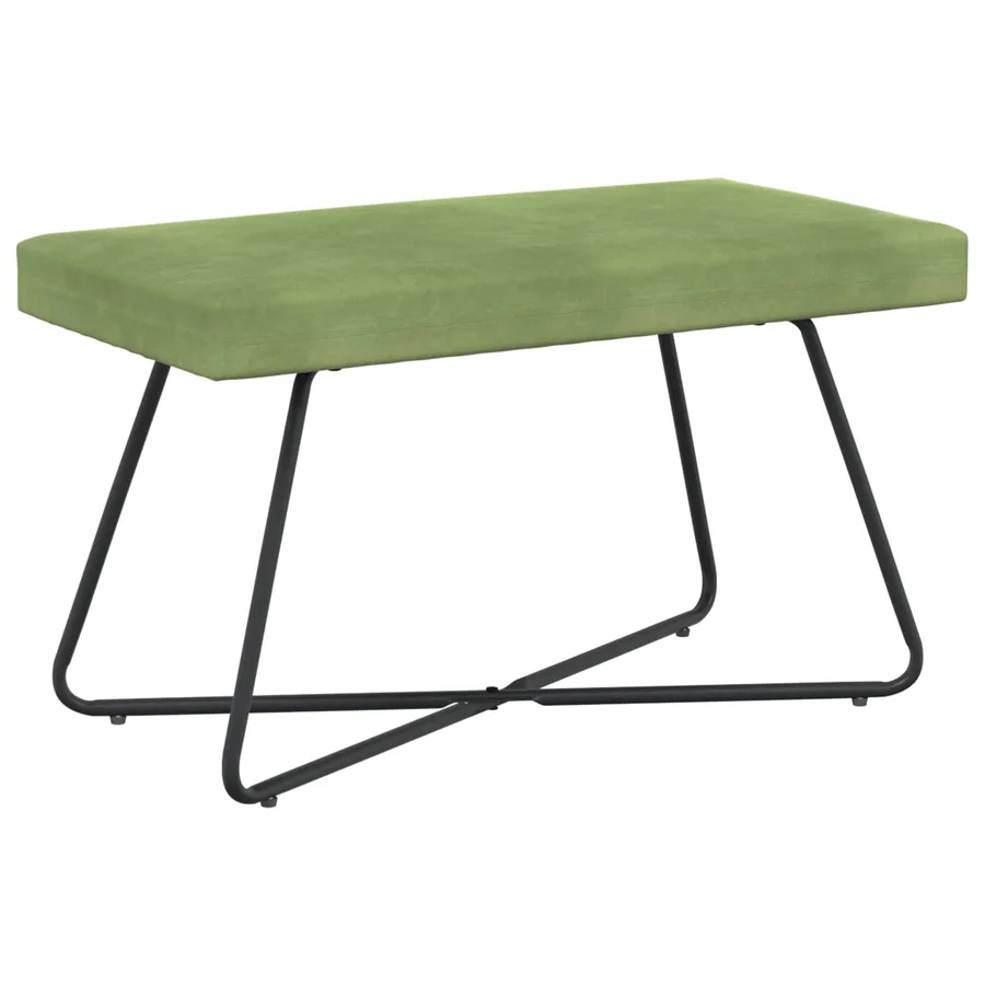 banc Vert clair 80 x 40 x 45 cm Velours - 2