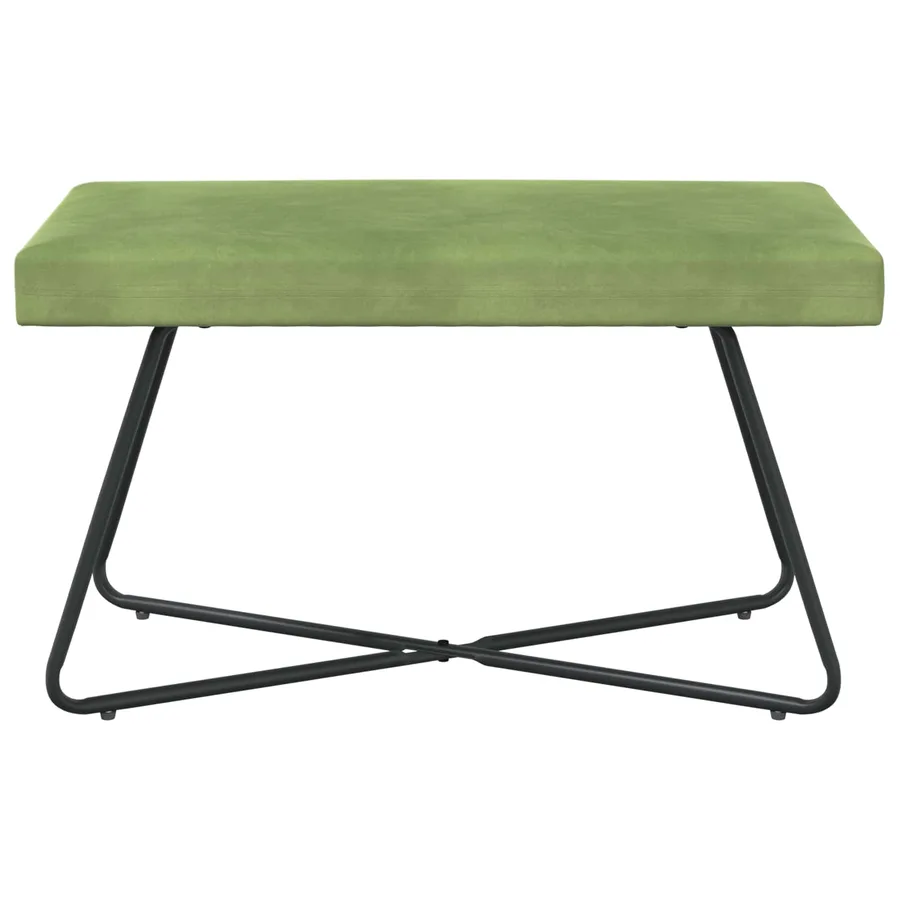 banc Vert clair 80 x 40 x 45 cm Velours - 5