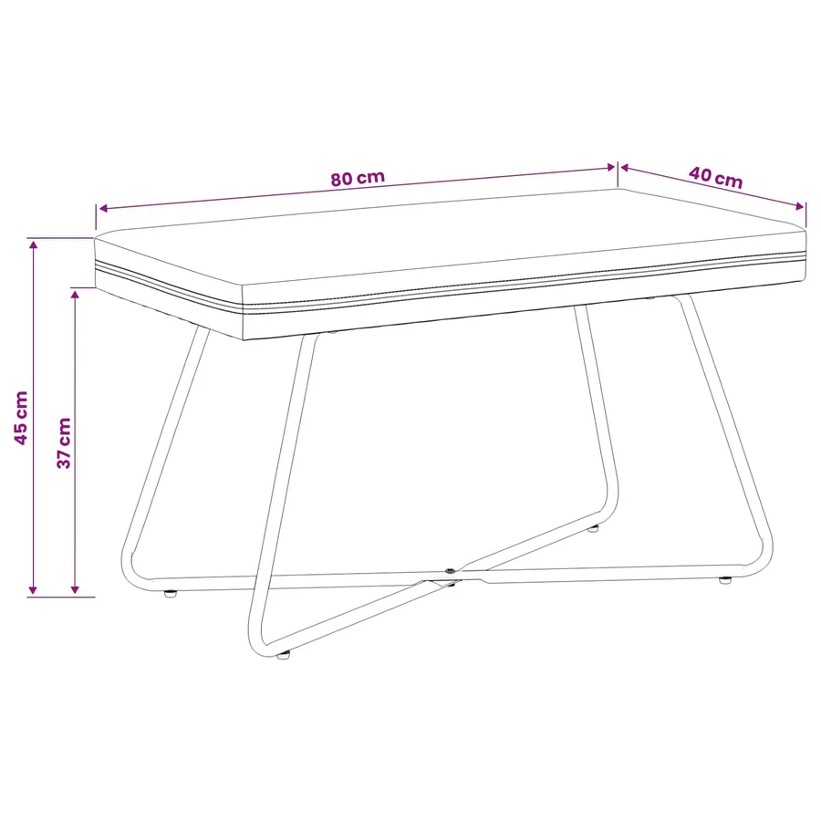 banc Vert clair 80 x 40 x 45 cm Velours - 9