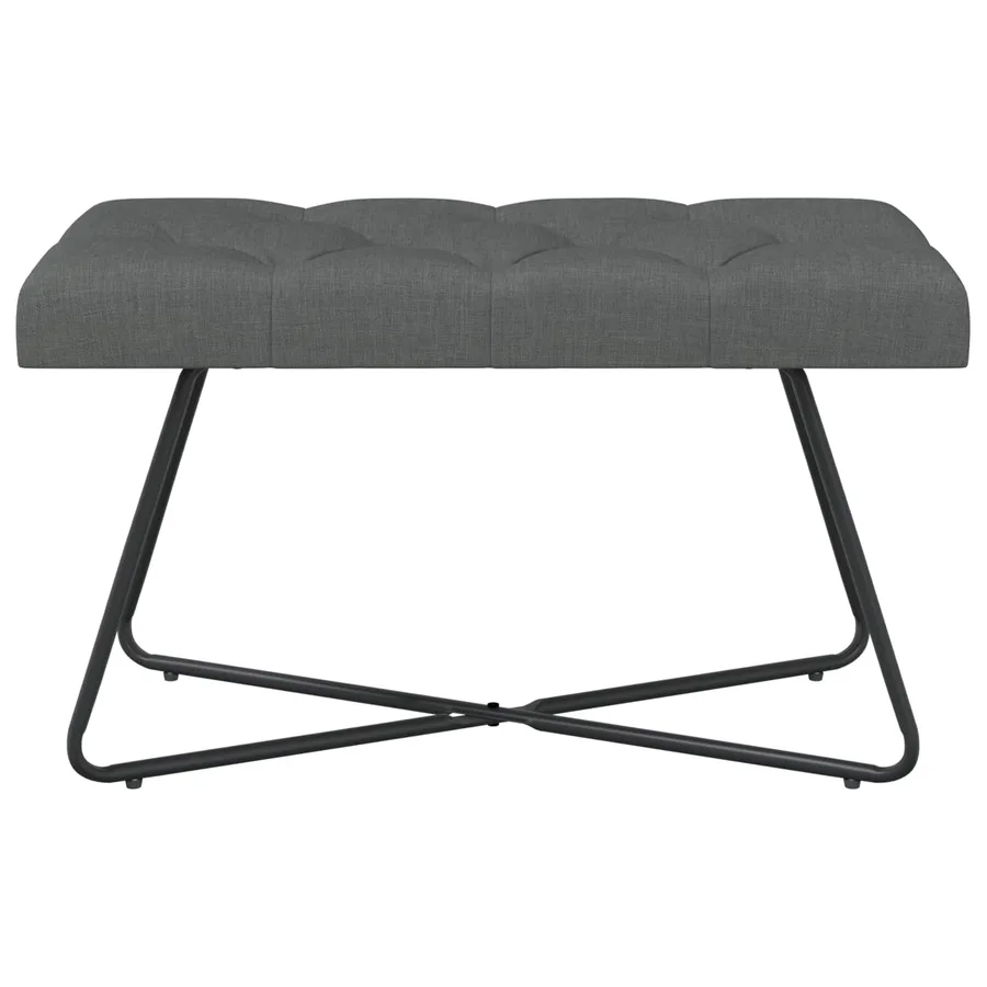 Banc avec capitonnage bouton Gris foncé 80 x 40 x 46 cm Tissu - 5