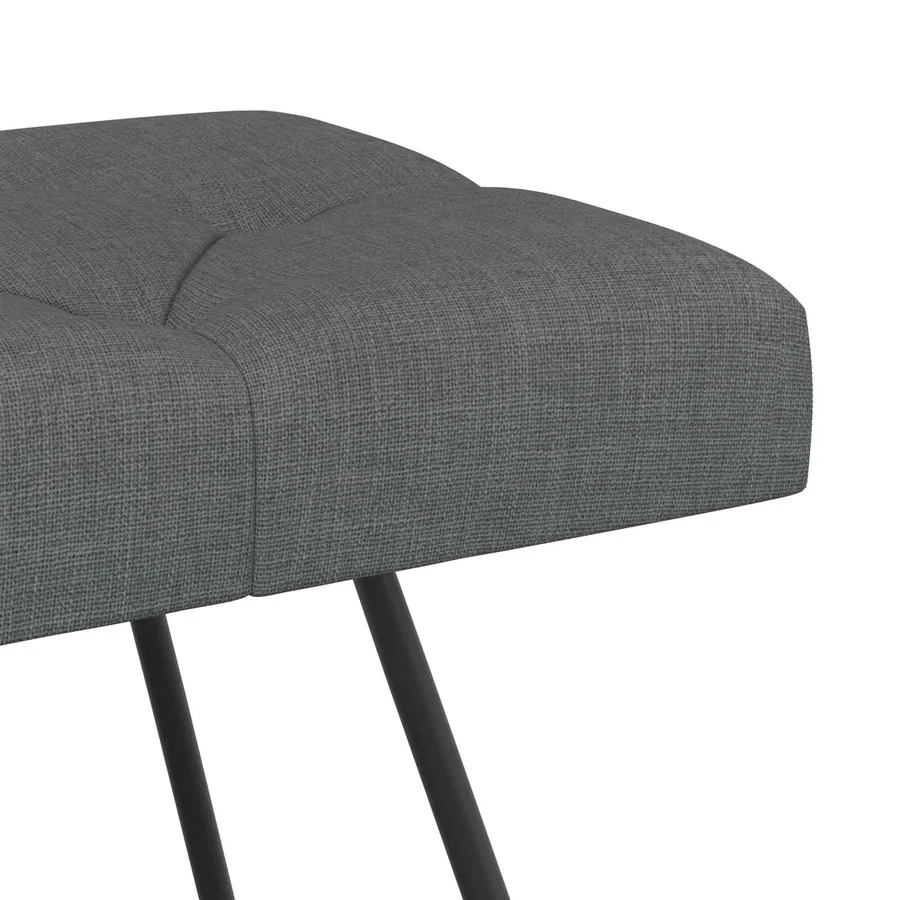 Banc avec capitonnage bouton Gris foncé 80 x 40 x 46 cm Tissu - 6