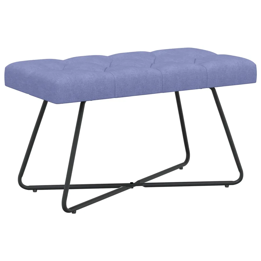 Banc avec capitonnage bouton Bleu denim 80 x 40 x 46 cm Tissu - 2